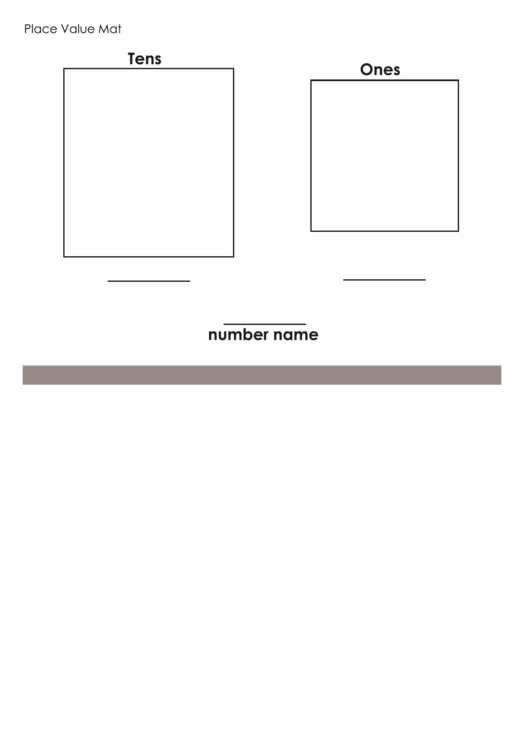 Place Value Mat Template Printable pdf