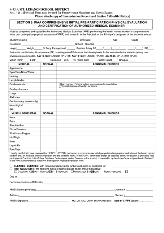 8 Piaa Form Templates Free To Download In PDF