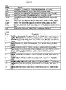 Astronomy Worksheet - Main Keywords