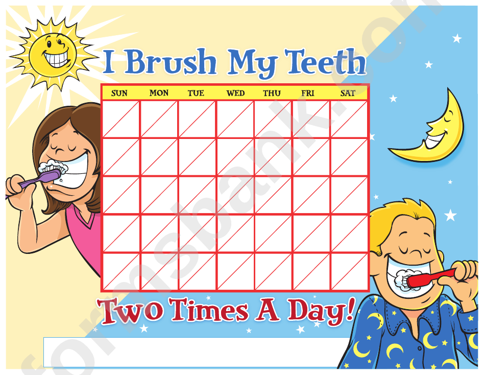 Brushing Chart Kids Color - Kissimmee Childrens Dentistry