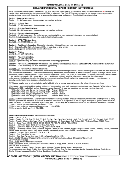 Isolated Personnel Report (Isoprep) Instructions Printable pdf