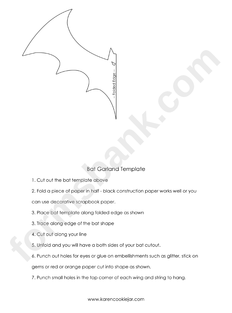 Bat Garland Template With Instructions