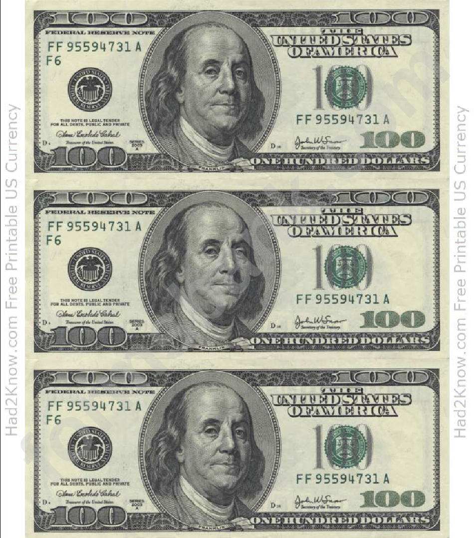 Fake 100 Dollar Bill Printable Customize and Print