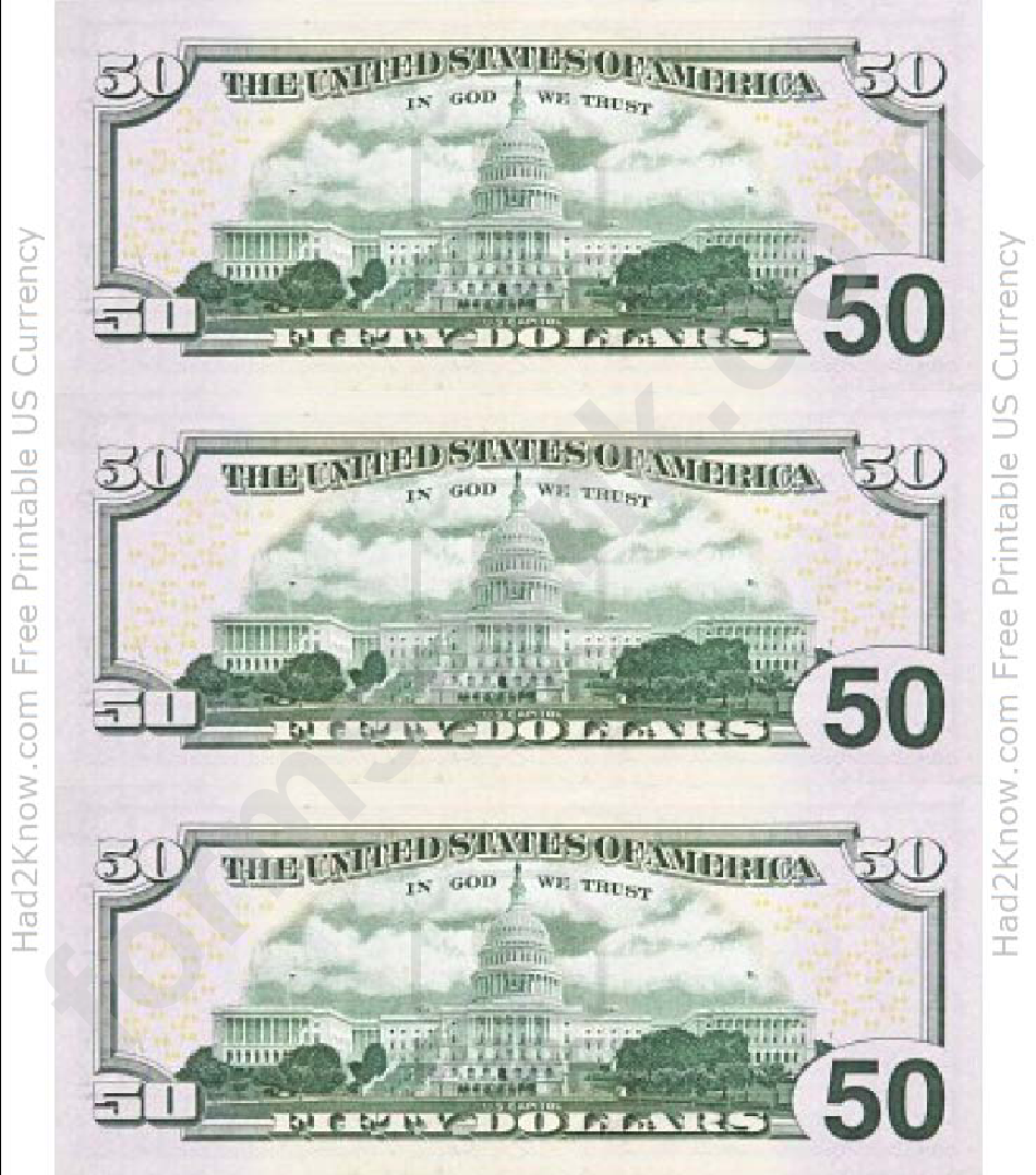 Fifty Dollar Bill Template Back Printable Pdf Download Fifty Dollar Bill Template Back Printable Pdf Download