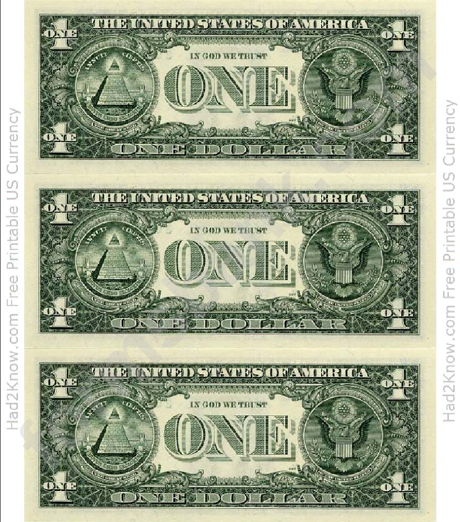 1 Dollar Bill Printable Printable World Holiday