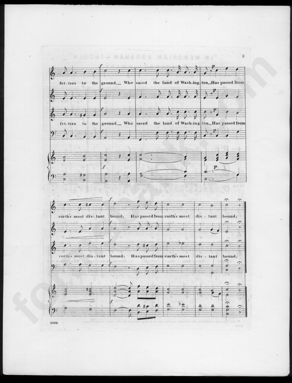In Memoriam Abraham Lincoln By Keller Piano Sheet Music