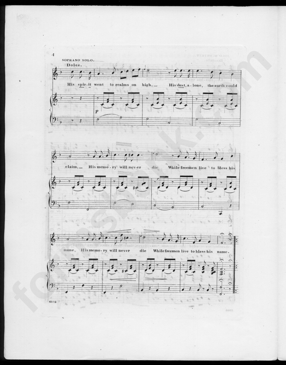 In Memoriam Abraham Lincoln By Keller Piano Sheet Music