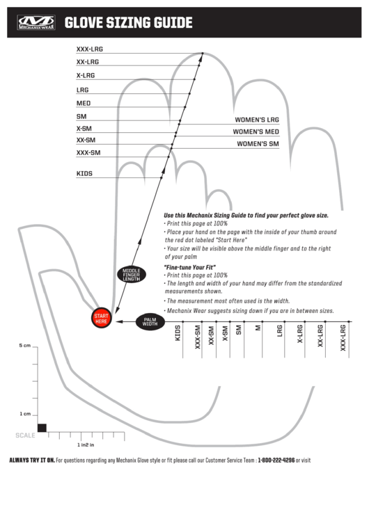 Mechanix Wear Glove Size Chart Printable pdf