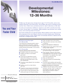 Developmental Milestones 12-36 Months - Office Of Child Development