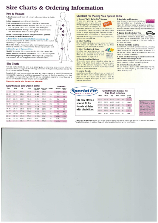 Gk Size Chart - Female Printable pdf