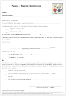 Parent - Teacher Conference Form
