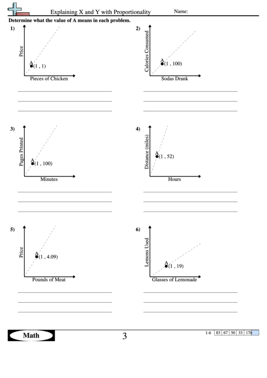 Explaining X And Y With Proportionality Worksheet Printable pdf