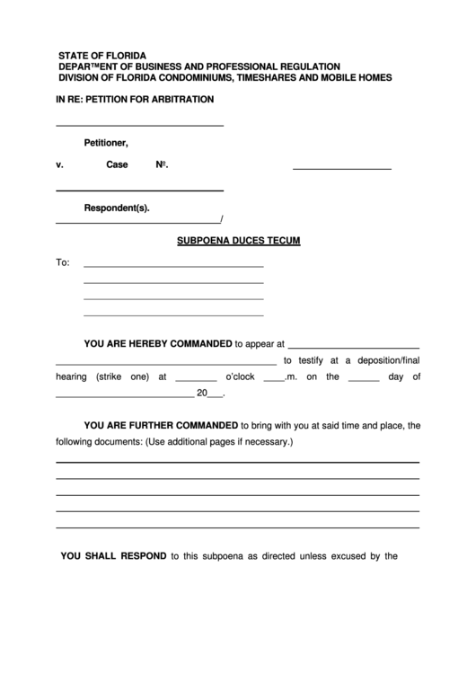 Petition For Arbitration Printable pdf