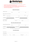 Shooting Sports Ayssp Student/athlete Participation Form