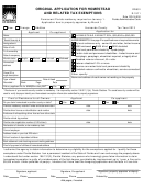 Fillable Original Application For Homestead And Related Exemptions Printable pdf