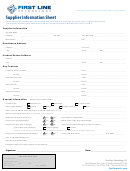 Supplier Information Sheet - First Line Technology