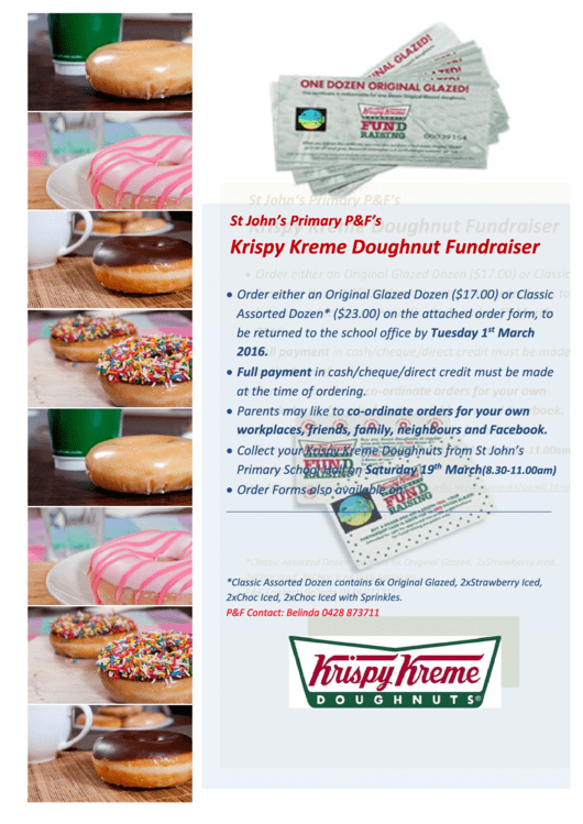 Krispy Kreme Doughnut Fundraiser Order Form Printable pdf