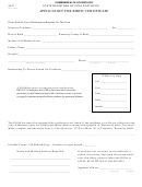 Form Vs-37 - Application For Birth Certificate