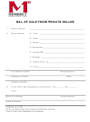 Bill Of Sale From Private Seller