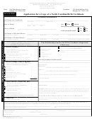 Form Dhhs-vr-b - Application For A Copy Of A North Carolina Birth Certificate