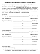 Large Group Welcome And Performance Announcement Form - Colorado High School Activities Association