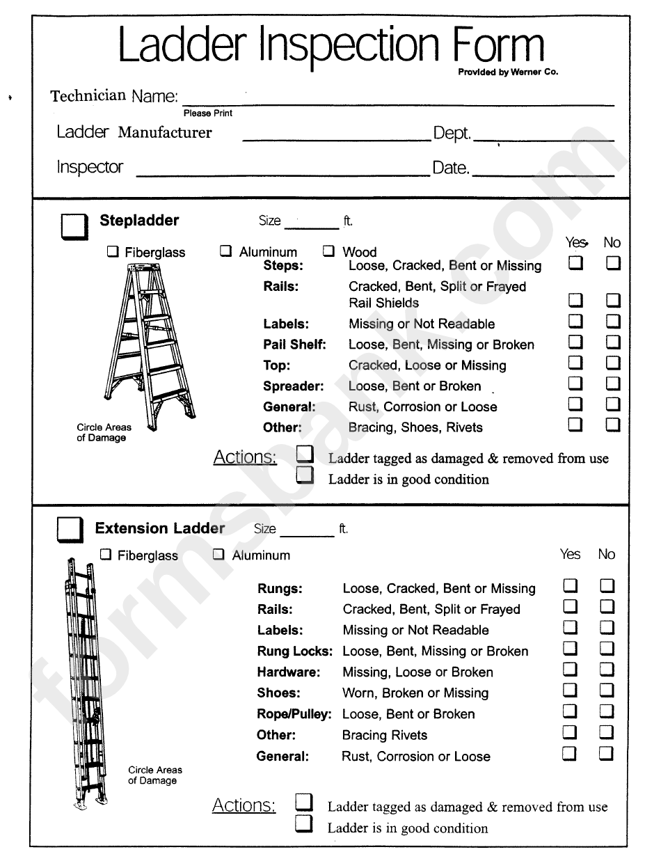 Ladder Inspection Form