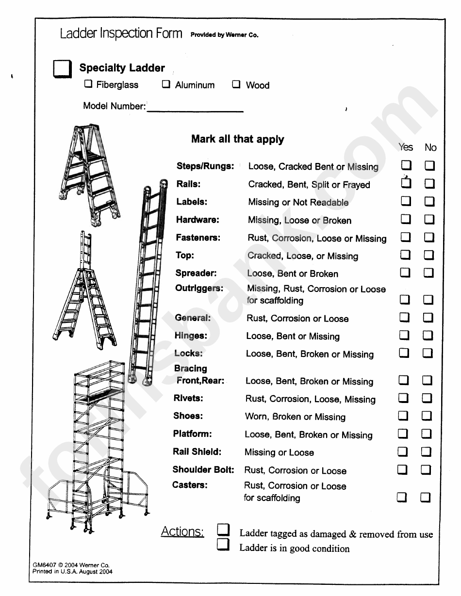 Ladder Inspection Form