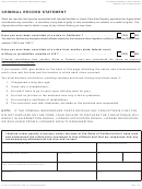 Criminal Record Statement - California Department Of Social Services
