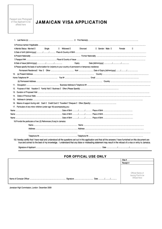 Top Jamaican Visa Application Form Templates Free To Download In PDF Format