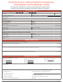 Psychological And Neuropsychological Assessment Supplemental Form Printable pdf