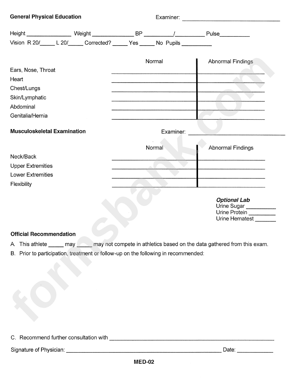 Tma/tssaa Preparticipation Medical Evaluation Form
