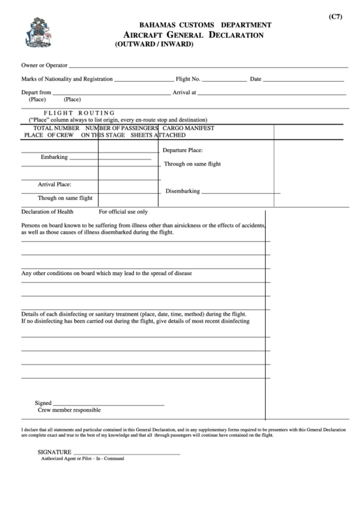 invoice application form Bahamas  download printable Form  C7 pdf