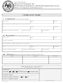 Complaint Form - State Of New Mexico Board Of Licensure For Professional Engineers And Professional Surveyors
