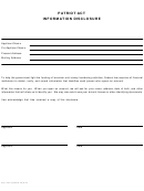Patriot Act Information Disclosure Printable pdf