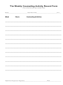 The Weekly Counseling Activity Record Form