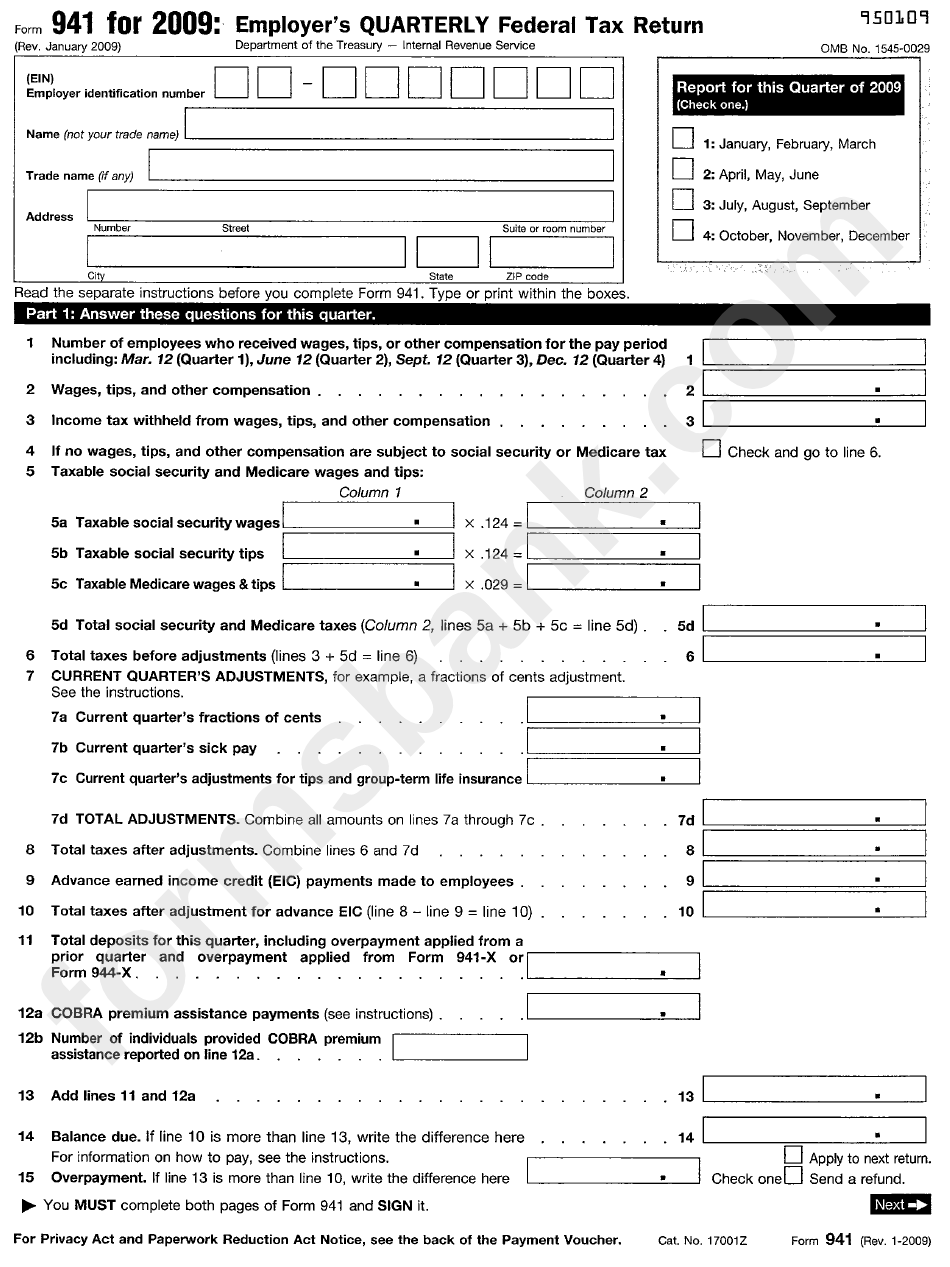 Printable Form 941