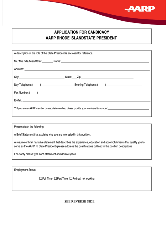 Printable Aarp Application Form