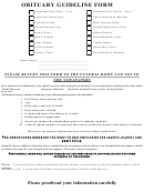 Sample Obituary Guideline Form