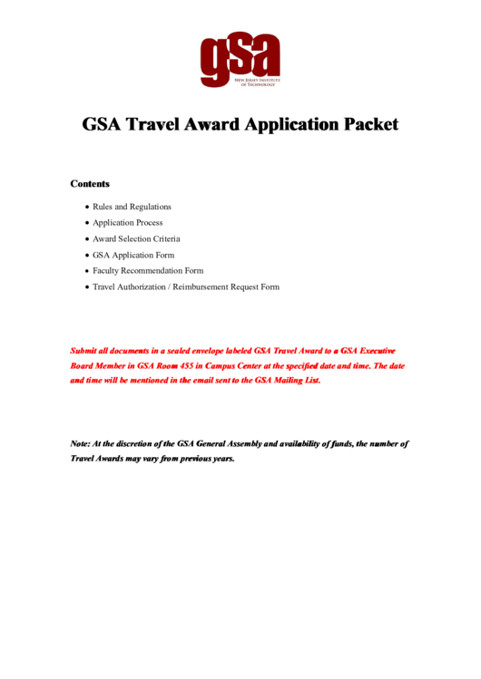 gsa travel award utd