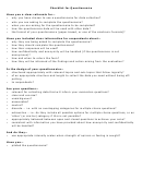 Checklist For Questionnaire