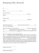Secured Promissory Note Form