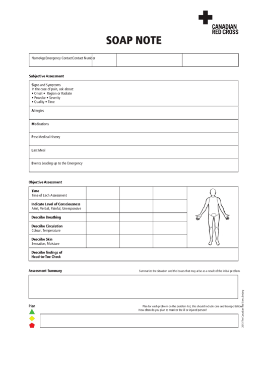 Soap Note Template Printable pdf