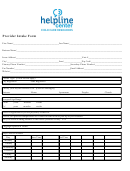 Helpline Center Child Care Resources Provider Intake Form
