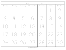 30-day One Month Calendar Template
