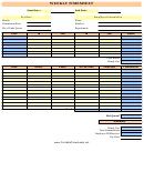 Weekly Timesheet Template - Yellow And Blue