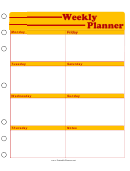 Weekly Planner Template - Red And Yellow