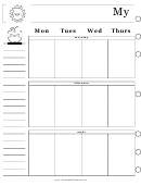 Two Page Weekly Calendar Template