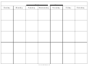 Blank Monthly Calendar Page Template