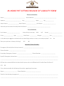 In-home Pet Sitting Release Of Liability Form