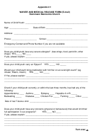 Waiver And Medical Release Form